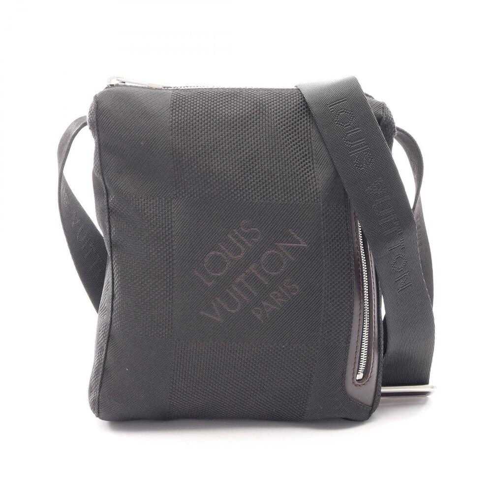Louis Vuitton Citadin Damier Geant Shoulder Bag Leather Black